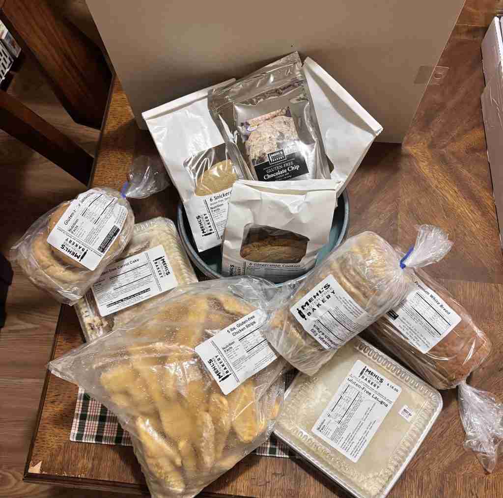 Breads, cookies, carrot cake, lasagna and chicken strips from Mehl's Gluten-Free Bakery in Fargo